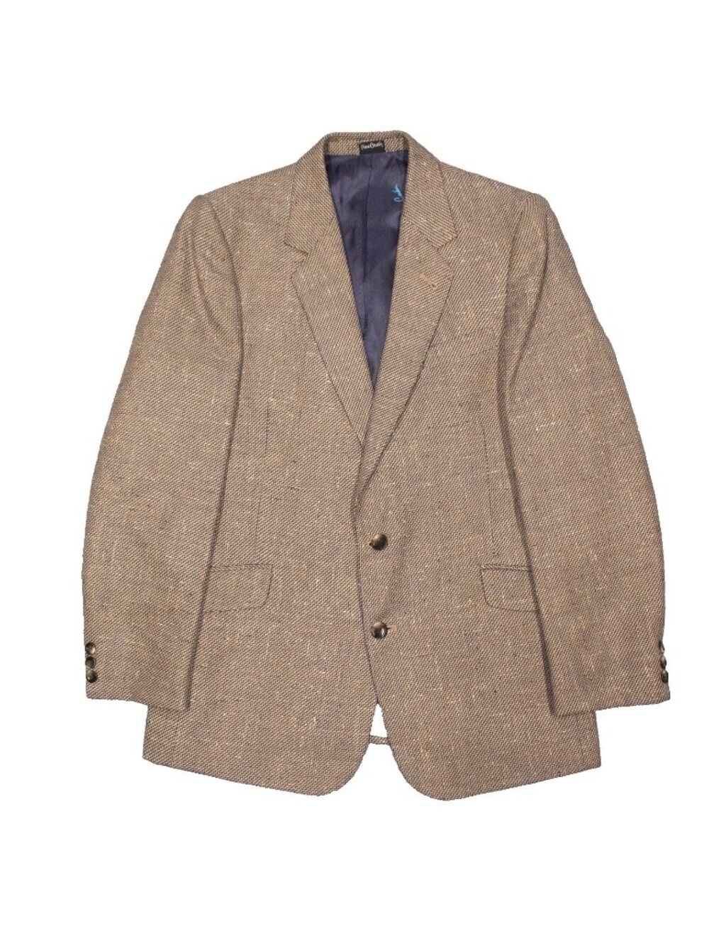 Vintage Pierre Cardin Tweed Blazer Wool Sport Coat Textured Beige 40R